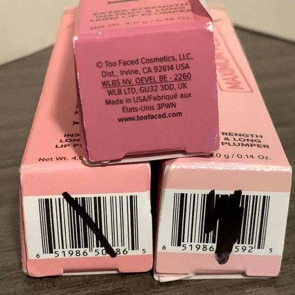 MSRP $33 each✨BUNDLE OF 3✨Too Faced NEW IN BOX Lip Injections (Comes As Is) - Picture 6 of 6
